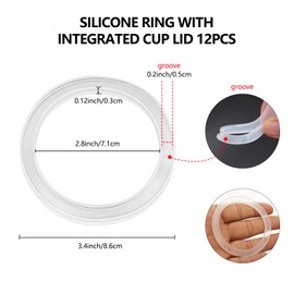 12 Pcs 86 mm Groove design Silicone Seal Rings Food Jar Gasket Replacement Airtight Glass Jar Seals Canning Sealing Ring for Regular Mouth Container