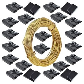 Clip Over Sawtooth Hanger Picture Frame Back Board 2-3mm Pack of 20 with Brass Picture Wire 3 Metres for Photo Frame Hanging Photos Hanger Artwork.