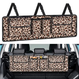 Femuar Car Trunk Organizer, Large Capacity Backseat Trunk Organizer(41"*10"), Hanging Car Storage Organizer with Lids, Car Organizer for SUV/MPV/Truck
