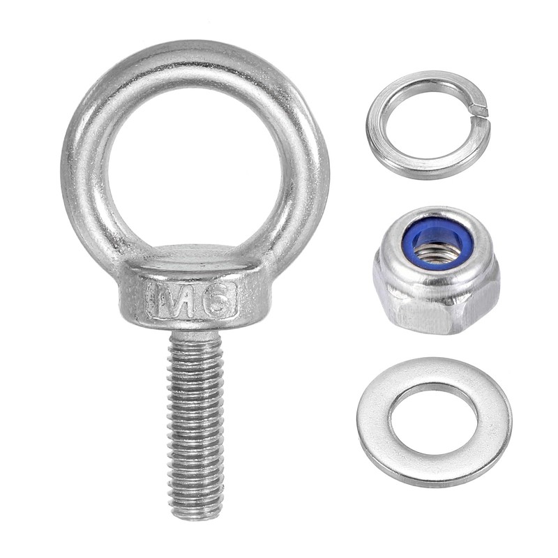 PATIKIL M6 x 20mm Lifting Shoulder Eye Bolt, 8Pcs 304