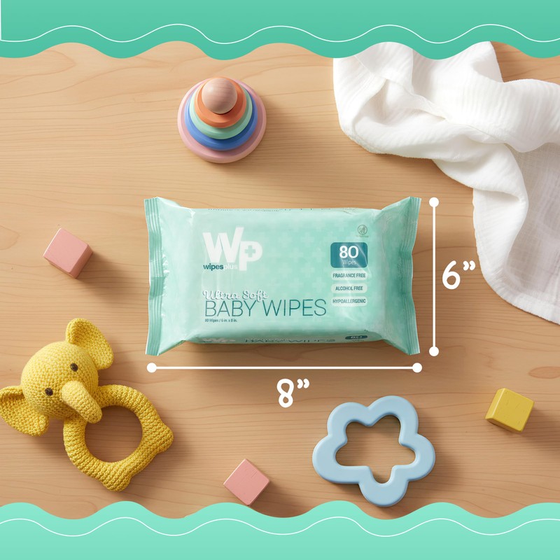 WIPESPLUS Baby Wipes, Hypoallergenic Ultra Soft Wipes for Sensitive Skin,