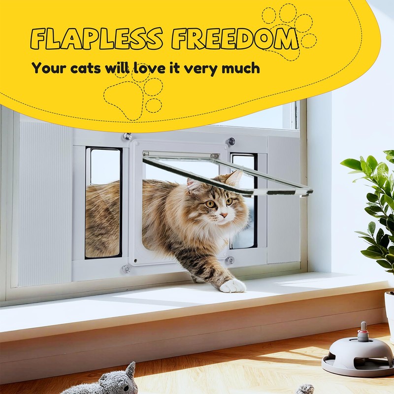 HOMEPEDIA Full-Size Window Pet Door for Cats & Small Dogs,