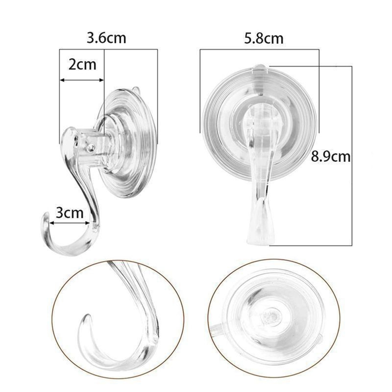 Suction Hooks 4 Packs, Powerful Push and Lock Vacuum Multi-Purpose
