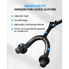 STRICH Guitar Wall Mount Hangers 2 Pack, Multi Angle Adjustable Metal Guitar Hooks Holder for Instruments Display Set (Only 2 Hooks)