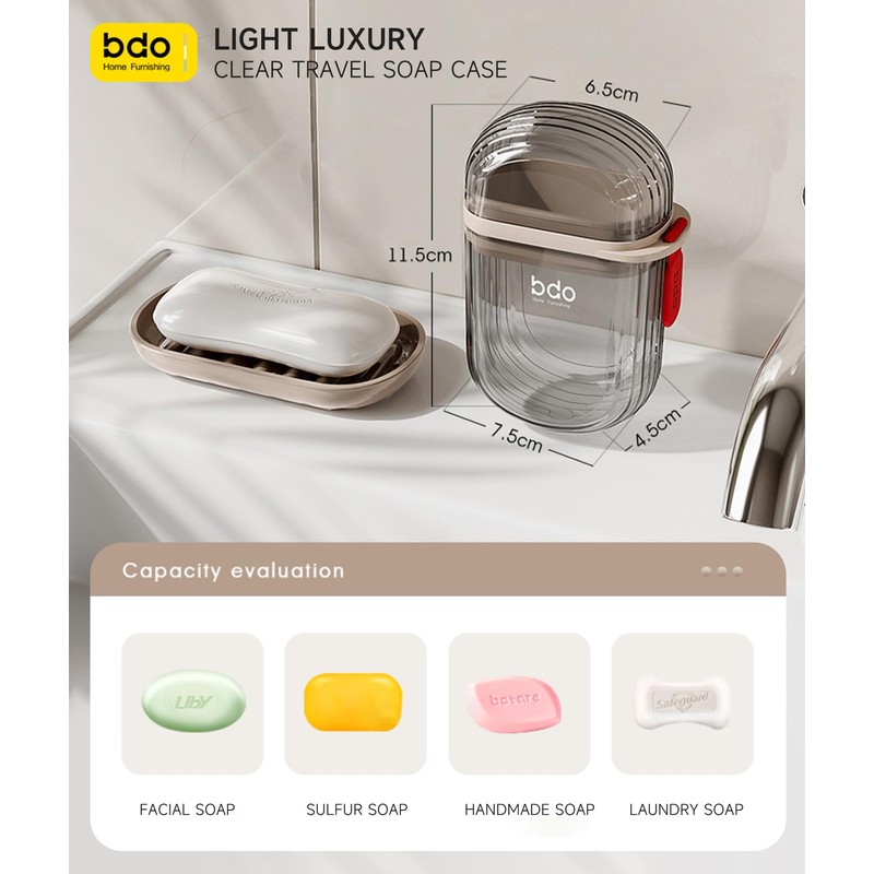 Doter Travel Soap Case, Leakproof Soap Container with Lid, Portable