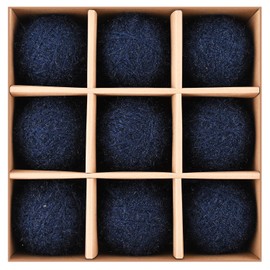 Navy Blue Christmas Tree Ornaments - Large 3.15 inch Crochet Christmas Balls for Winter Holiday Decorations - Rustic Shatterproof Xmas Bulbs Bulk for Festive Decor - Big Size 80mm