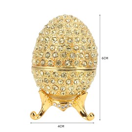 Hztyyier Hand Painted Enamelled Vintage Faberge Egg Style Decorative Jewellery Organiser Trinket Box Easter Egg Decoration for Home Decoration