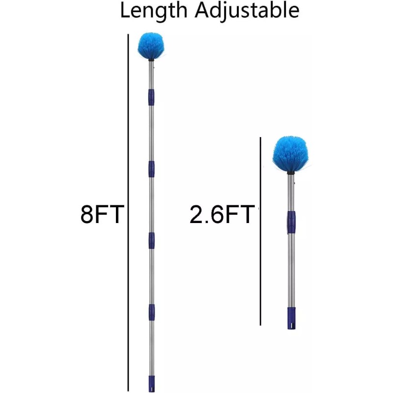 Nichcho 72 inch Reach Extend Handle Cobweb Duster Medium Stiff