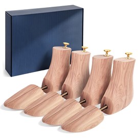 2 Pack Cedar Boot Tree for Man 11.5-12/Woman 13-13.5,The 2 Pairs Boot Tree Same Size for US Size, with Two Storage Bags and Two pairs of Boot Crease Protectors, Natural materials, Natural cedar