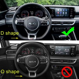 AOKIO Carbon Fiber Style Interior Steering Wheel Trim Decoration Cover for Kia K5 GT GT-Line Accessories 2020 2021 2022 2023 2024 2025 (Not for LX LXS and EX Model)