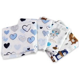 FENSILO Molleton Cloths, 80 x 80 cm, Pack of 4 Flannel Nappies Made of 100% Cotton, Molleton Nappy, Burp Cloths, Baby, Burp Cloth, Flannel Molleton Cloth, Unisex Burp Cloths for Boys or Girls, Pink