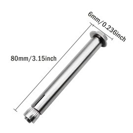 12 Pieces Stainless Steel Expansion Screw, Expansion Screw Bolts, Firm Stainless Steel Sleeve Anchor Bolts for Fixed The Heavy Duty Suspension Ceiling Wall Mount Hook (M6x80MM)