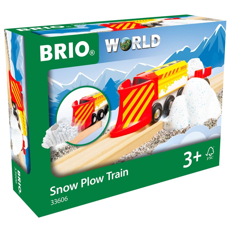 BRIO World Christmas Snow Plow Train for Kids Age 3