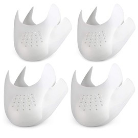 CuteHome 4 Pairs Mens Trainer Toe Caps Anti Wrinkle Shoe Protector Size 6-11, White