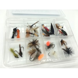 BestCity Fly Fishing for Trout BARBLESS MIXED SEASON SELECTION 20 Flies in set DRY WET NYMPH FREE Clip shut Fly Box