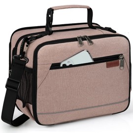 RAINSMORE Insulated Lunch Bag for Women Men Cool Bag Leakproof Water-Resistant Cooler Picnic Bag for Adults Work Commuting School Travel Office Pink