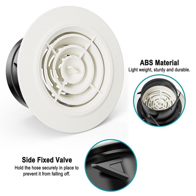 HG POWER 4 Inch Soffit Vent，Round Air Vent Cover with