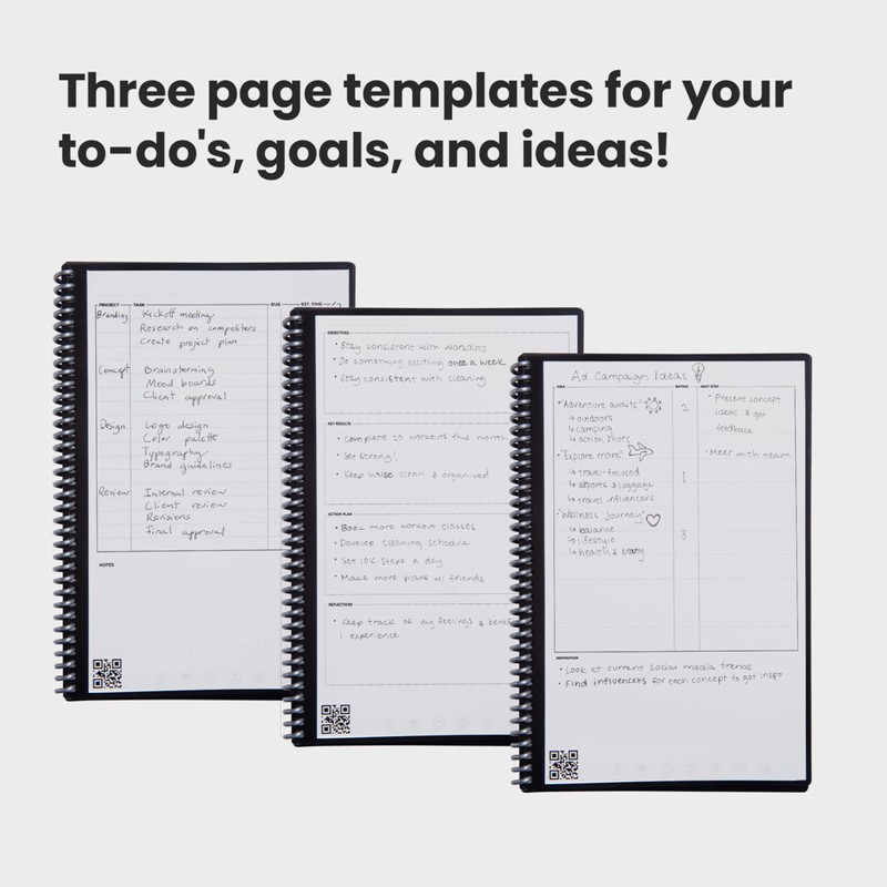Rocketbook Fusion Reusable Undated Productivity Planner, Executive Size 15 cm