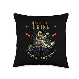 Tricycle Motorized Drifting Trike Drifter Drift Trike Throw Pillow