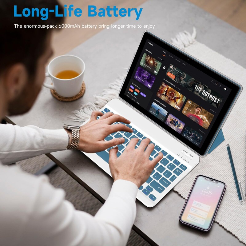 Android 15 Tablet, 10 Inch 18GB RAM+128GB ROM/ 2TB Expandable