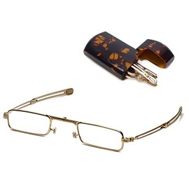 Mini Folding Glasses with Tortoise Shell casem, 1.00 Strength, by American Reading Glasses
