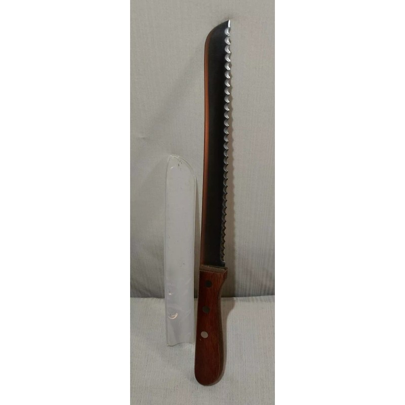 Capco Serrated Bread Knife 8" Stainless Steel Blade, Wood Handle