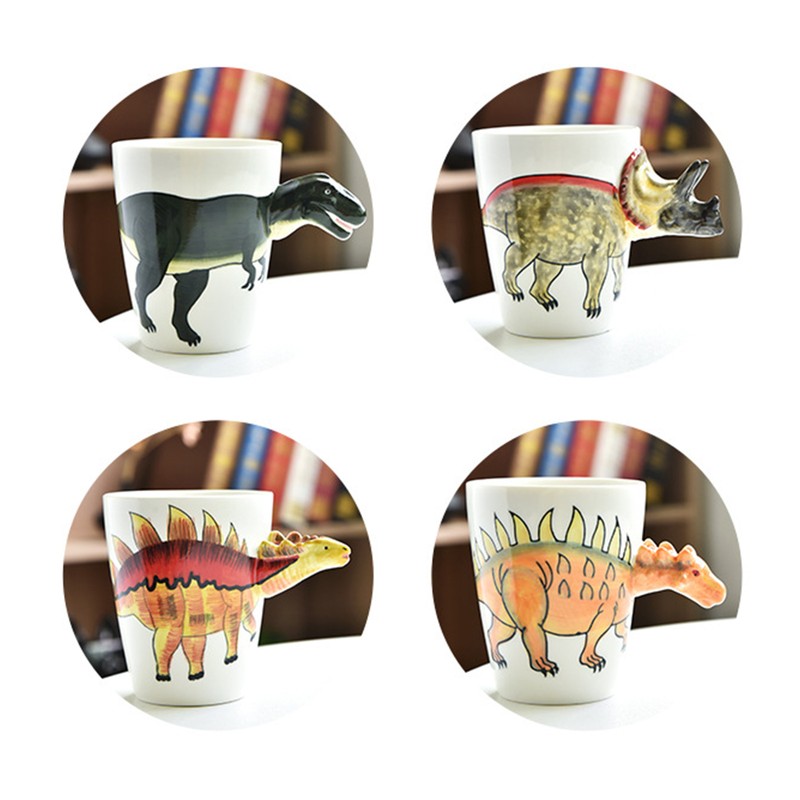 400ml Dinosaur Shaped Mug Cute Animal Ceramic Mug Office Mug