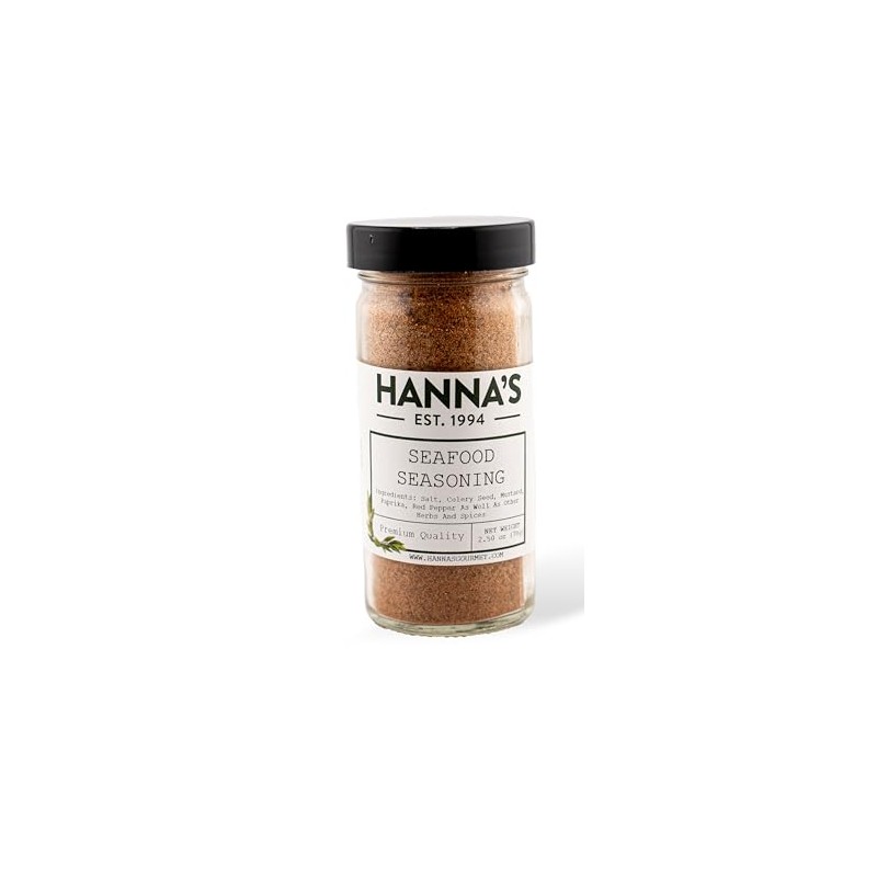 Hanna's Seafood Seasoning, Salmon, Bass, Fish, Spices, Blend, Gourmet, Premium