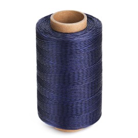 KAQRHFT Sewing Thread, Leather Upholstery 437 Yards 630D/0.55mm Round Waxed Thread for Leather Sewing, Spool Wax Coated String for Stitching, Bookbinding, Braiding, Car Sofa Repair Craft- Blue