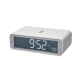 SELVA TFA Wireless Alarm Clock Twist with Alarm Activation by 180 Degree Rotation, Display Lighting, Soft Night Light, Light Sensor and Snooze Function (White)