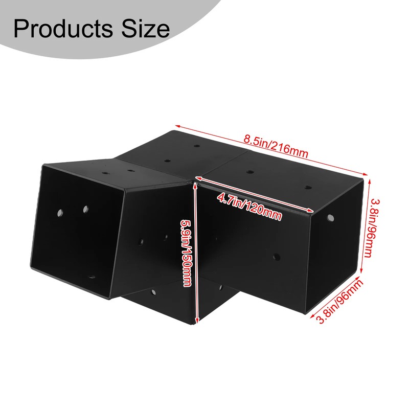 3 Piece Slanted Roof Pergola Bracket Set for 4x4 Posts,