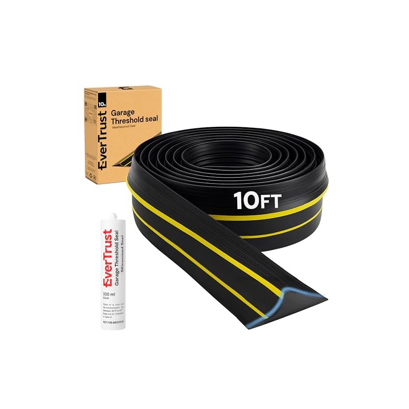 10Ft/3M Garage Threshold Seal Strip. Weatherproof EPDM Rubber Strip Replacement
