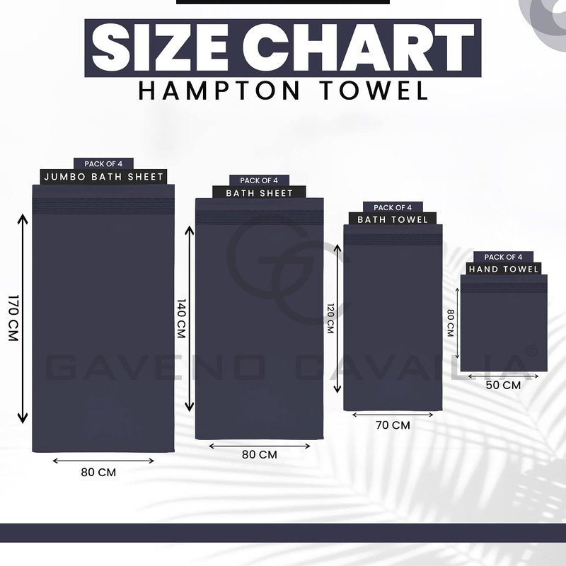 Gaveno Cavailia 100% Natural Cotton Thick Absorbent 450 GSM Hampton
