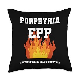 Erythropoietic Protoporphyria Disease Awareness Porphyria Awareness Shadow Jumper EPP Support Pink Ribbon Throw Pillow, 18x18, Multicolor