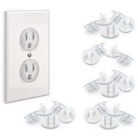 BABY PROOF ME 24 Pack Outlet Covers Baby Proofing, Provide Shock Prevention and Easy Installation, Safe and Secure Plastic Plug Covers for Power Sockets