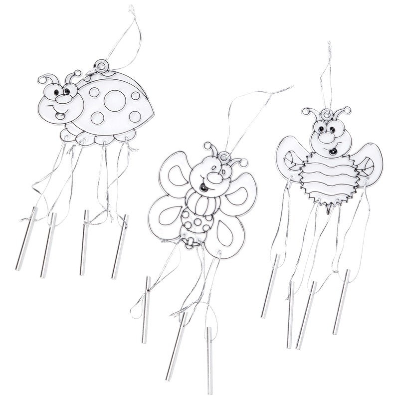 Baker Ross Glass Painting Bug Suncatcher Windchimes (Pack of 3)