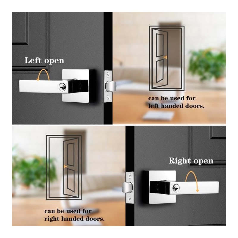 Probrico Heavy Duty Square Keyed Door Lever with Lock and