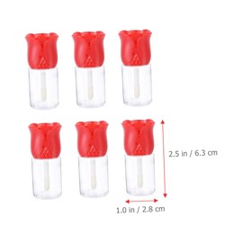 MERRYHAPY 6pcs Lip Gloss Tubes with Wand Lip Gloss Containers Lightweight Travel Friendly Design Flower Shape Refillable Bottles