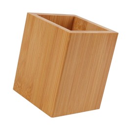 STOBOK Bamboo Storage Bucket Desk Pen Holder Organizer Kitchen Organizer Storage Basket