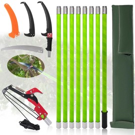 Tree Pruner Pole Saw for Trimming, 7.3-27ft Manual Extendable Tree Trimmer, Ideal for Palms and Shrubs