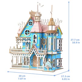 3D Puzzle Dollhouse for Kids, 3D Jigsaw Dollhouse Puzzle for Girls - Educational Paper Craft Toys for Game Xmas Birthday Easter Gifts, Easy to Assemble ，174pcs