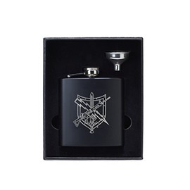 Tactical Patrol Officer 6 oz. Flask Set with Funnel - Black
