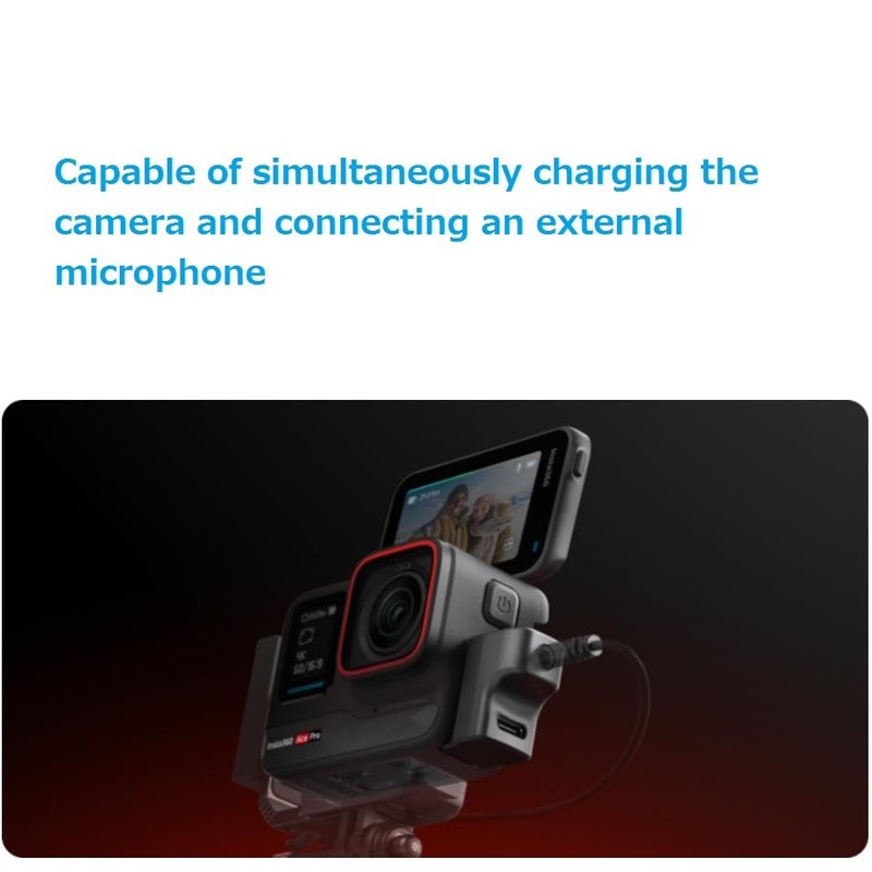 Twaxl Audio Adapter (Horizontal) Audio Head for Insta360 Ace Pro/Ace