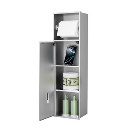 BARONAGE Recessed Toilet Paper Holder with 3 Storage, Over-Mounted Toilets Roll Holders 24 Inch, Stainless Steel Toilet Tissue Holder Wall Bathroom Storage Brushed