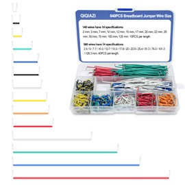 840 Stück Breadboard Jumper Wire, Jumper Kabel, Elektronik Steckbrett Steckbrücken Drahtbrücken Set mit 14 Verschiedene Längen Jumper Kabel Drähte Kit Male zu Male mit Kunststoffclips