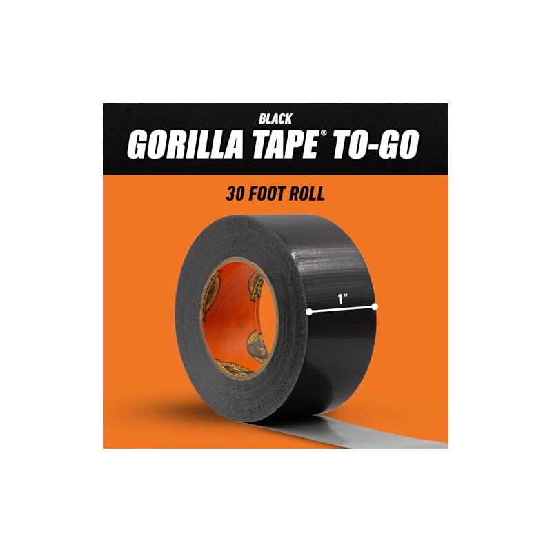 Gorila Cinta Americana To-Go, Paquete de 2, Negro
