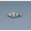 Gisela Graham Nautical Fish Shaped Trinket Dish, Grey Stripe, 11cm