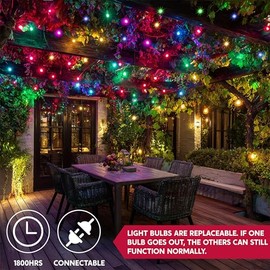 Joiedomi - Guirnalda de luces navideñas multicolor, 100 unidades, 21,4 pies, luces para árbol de Navidad, enchufables, para decoración de interiores y