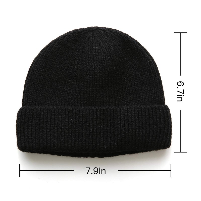 DOANNOTIUM Gorro corto de lana de invierno con puños, para