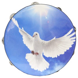 Danzcue 10 Inches Worship Dove Double Rows Jingles Tambourine